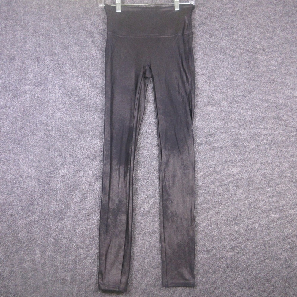 Spanx Leggings Womens Medium Black High Rise Faux Leather Ankle Shaping Pants
